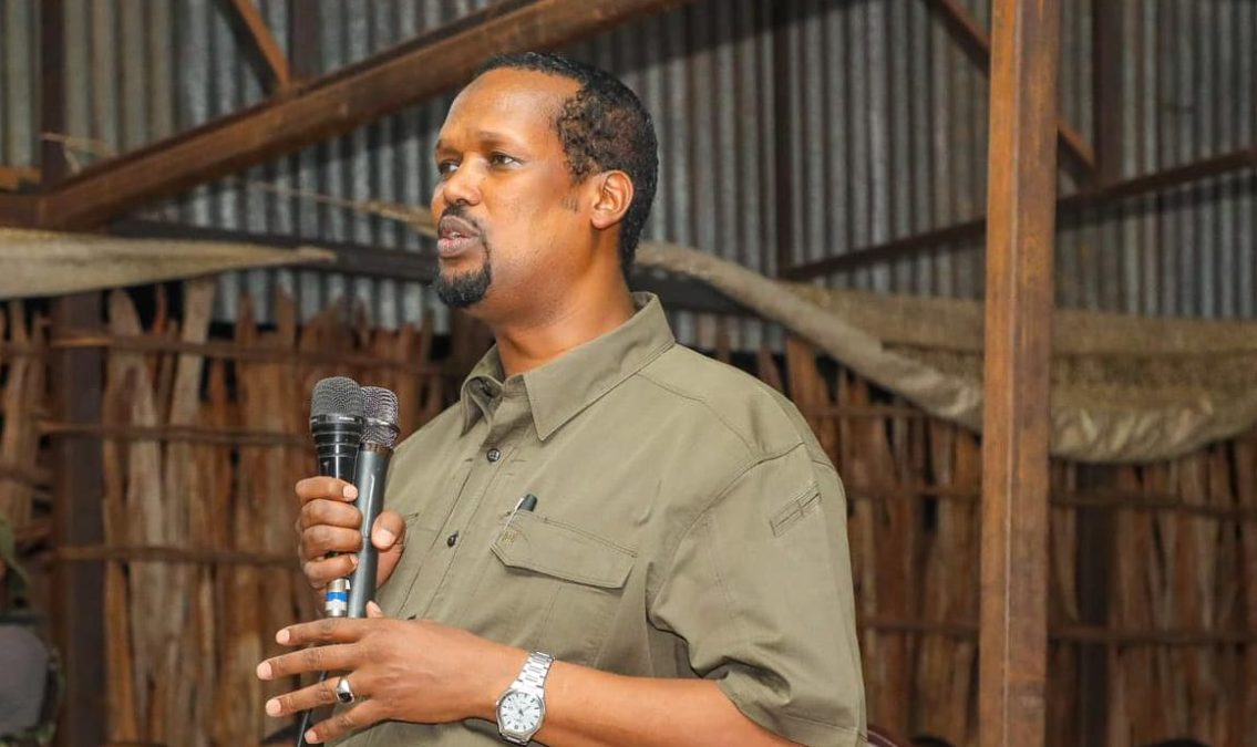 Mandera Senator Ali Roba speaks during a past event. PHOTO/https://www.facebook.com/HEaliiroba