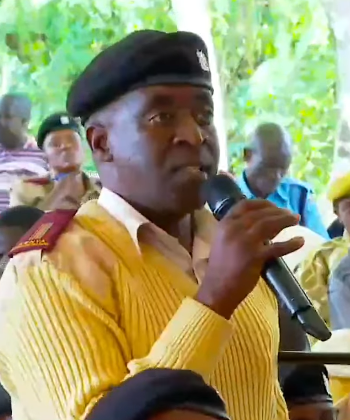 Assistant Chief Nicholas Awuor speaking during Jukwaa La Usalama, Siaya Chapter. PHOTO/Screengrab by K24 Digital.