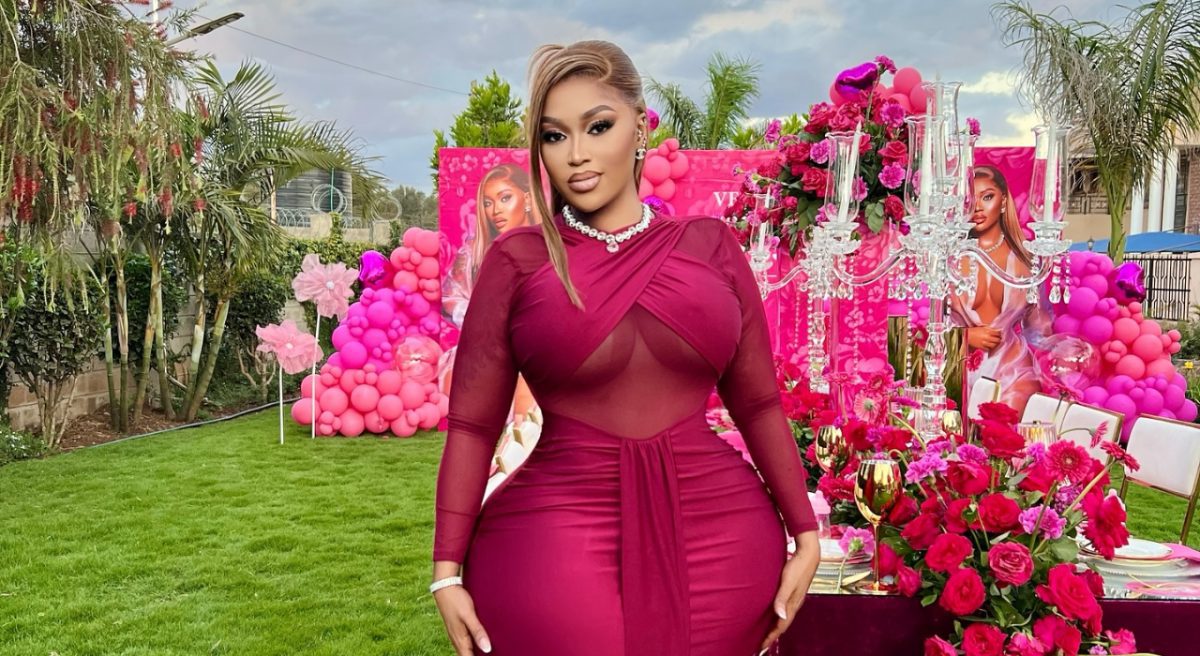 Vera Sidika posing for a photo during her boobs launch party. PHOTO/queenveethebosste/Instagram
