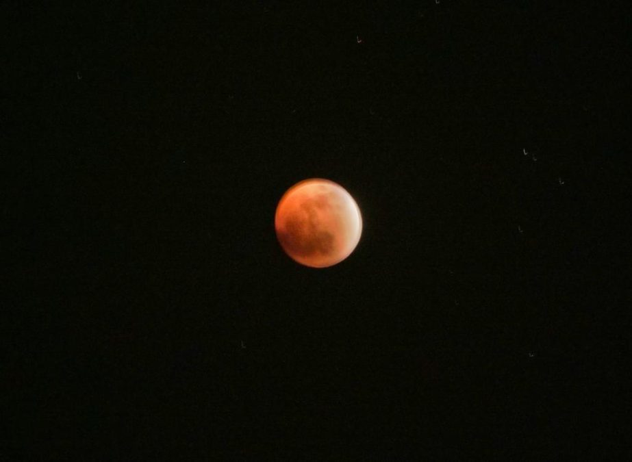 The Blood Moon, glowing above the skies of Samburu. PHOTO/@KWSKenya/X