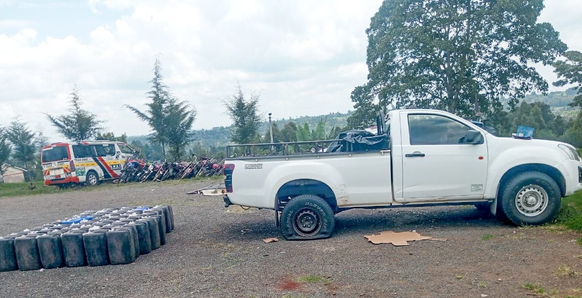 A car nabbed during the operation in Kapsabet.
