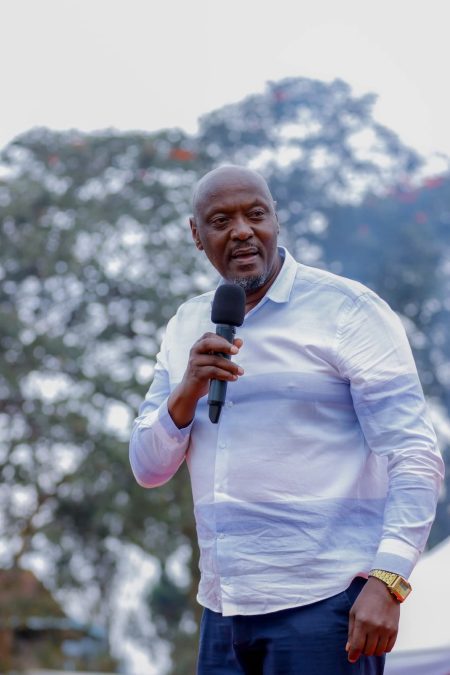 Nyeri Town MP Duncan Mathenge speaks during a past political rally. Photo/https://www.facebook.com/dunn.maina.10