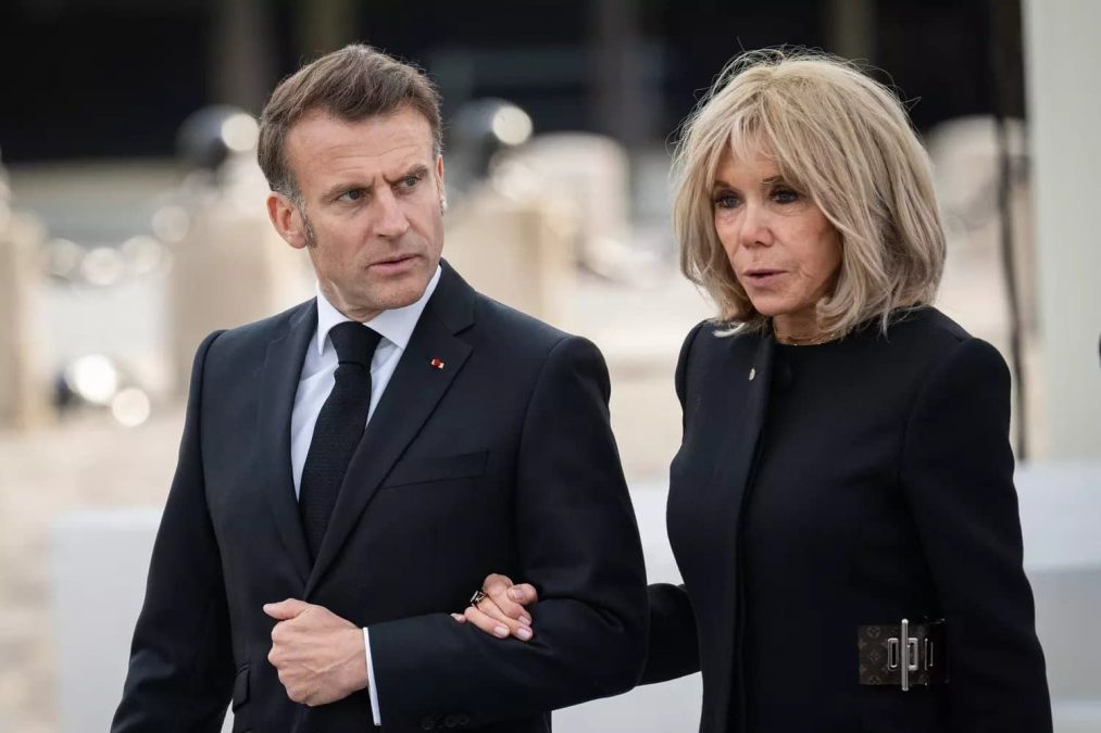 French President Emmanuel Macron and his wife Brigitte. PHOTO/@GPTVoff