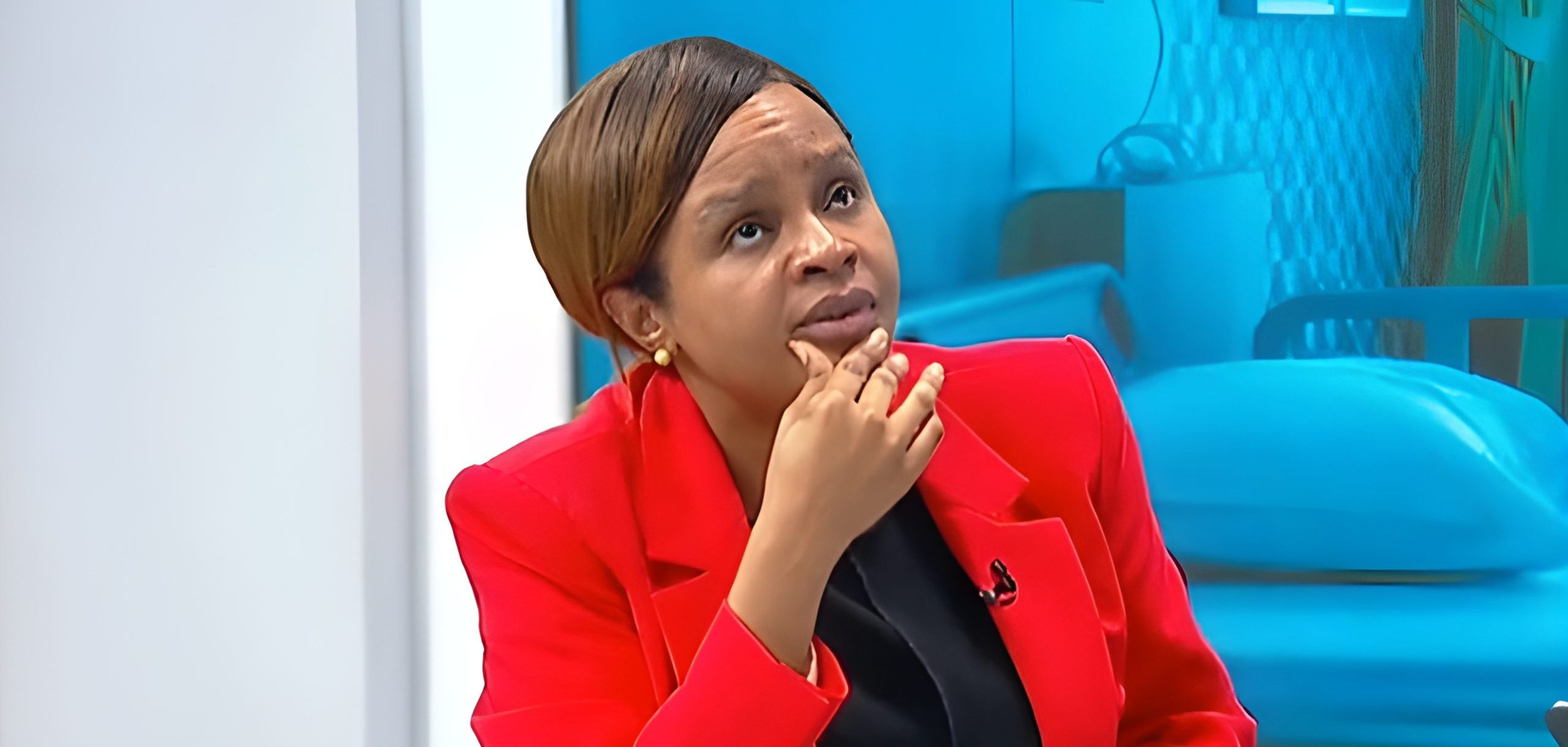 SHA CEO Mercy Mwangangi during a TV show. PHOTO/Screengrab by K24 Digital.
