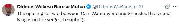 Statement by Kimilili MP Didmus Barasa on the appointment of Mukhisa Kituyi as opposition Spokesperson.PHOTO/K24 digital screengrab posted by@DidmusWaBarasa/X
