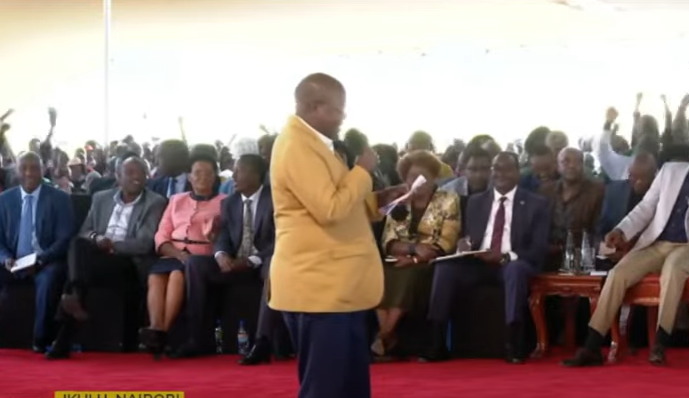 KUPPET’s Akello Misori’s speech cut short after heckling in front of Ruto