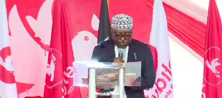 Sheikh Juma Ngao speaks during Jubilee Party NDC on September 26, 2025. PHOTO/Screengrab by K24 Digital.