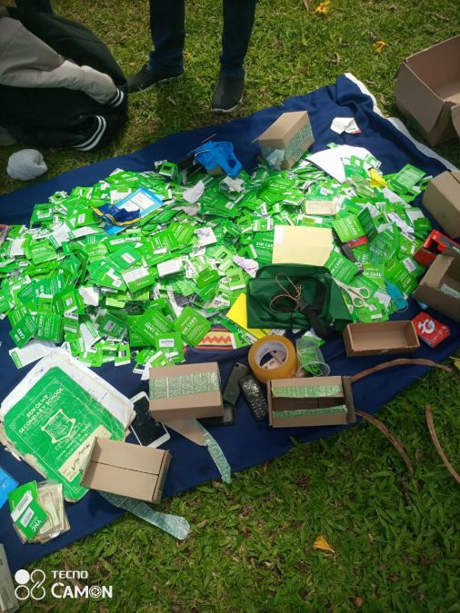 The confiscated SIM cards. PHOTO/@DCI_Kenya/X