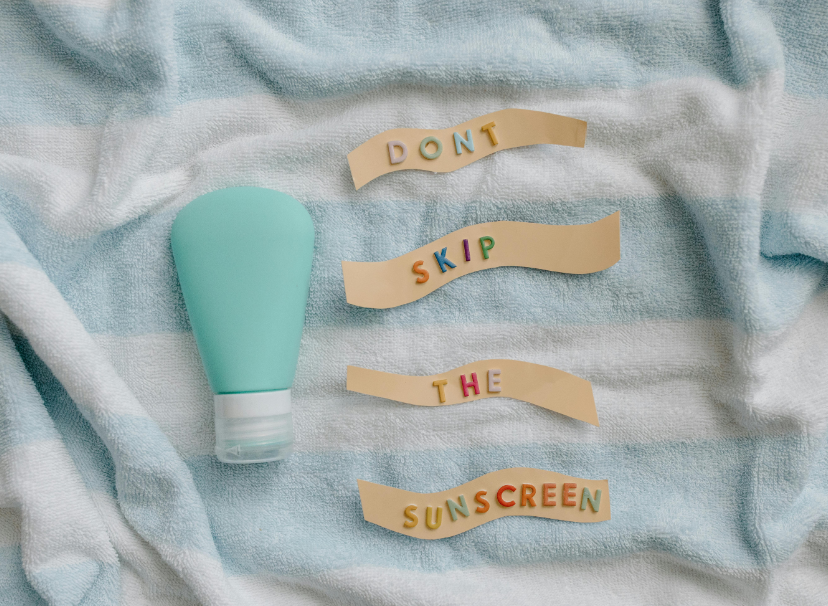 Text promoting use of sunscreen. Image used for illustration purposes. PHOTO/Pexels