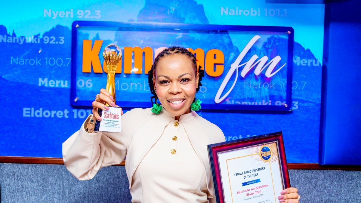 Muthoni Babytop showing off her award on Monday, September 15, 2025. PHOTO/https://web.facebook.com/BabieTops