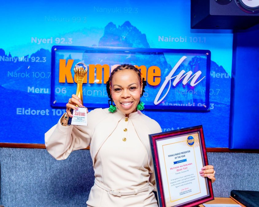 Muthoni Babytop showing off her award on Monday, September 15, 2025. PHOTO/https://web.facebook.com/BabieTops