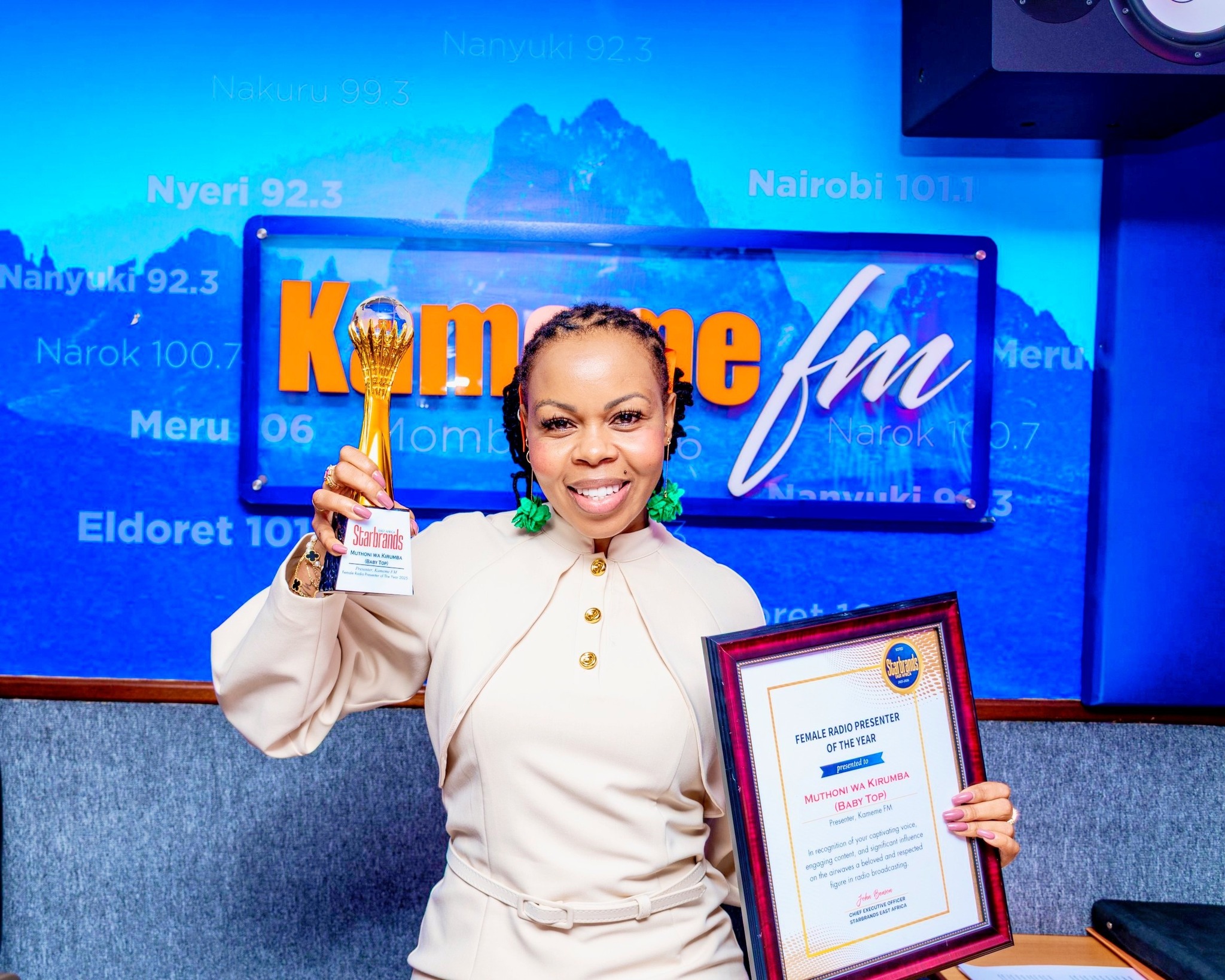 Kameme FM’s Muthoni Babytop wins best female radio presenter of the year award