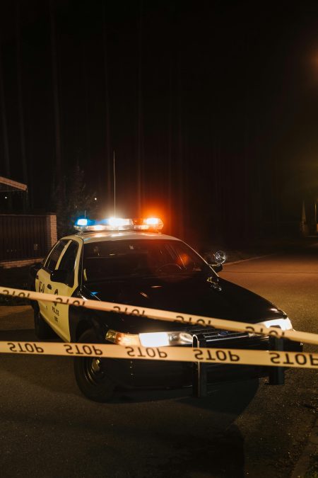 A police car at the crime scene. Photo/Pexels