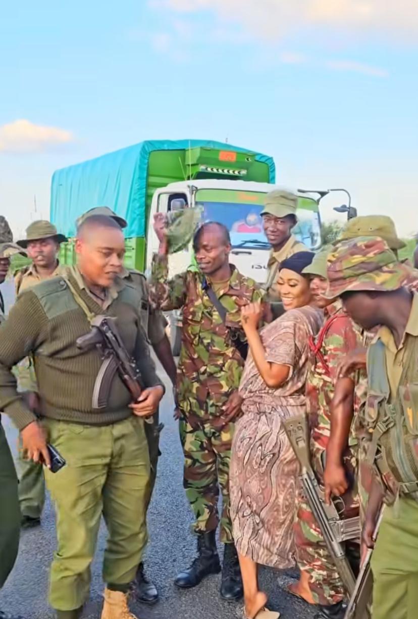 Vera Sidika causes frenzy in Lodwar as police queue up for photo moments