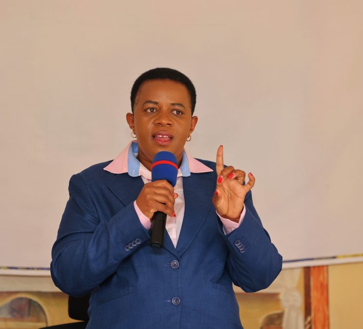 Principal Secretary, Parliamentary Affairs Aurelia Chepkirui Rono speaks during the launch of NYOTA program. PHOTO/https://www.facebook.com/aurelia.rono