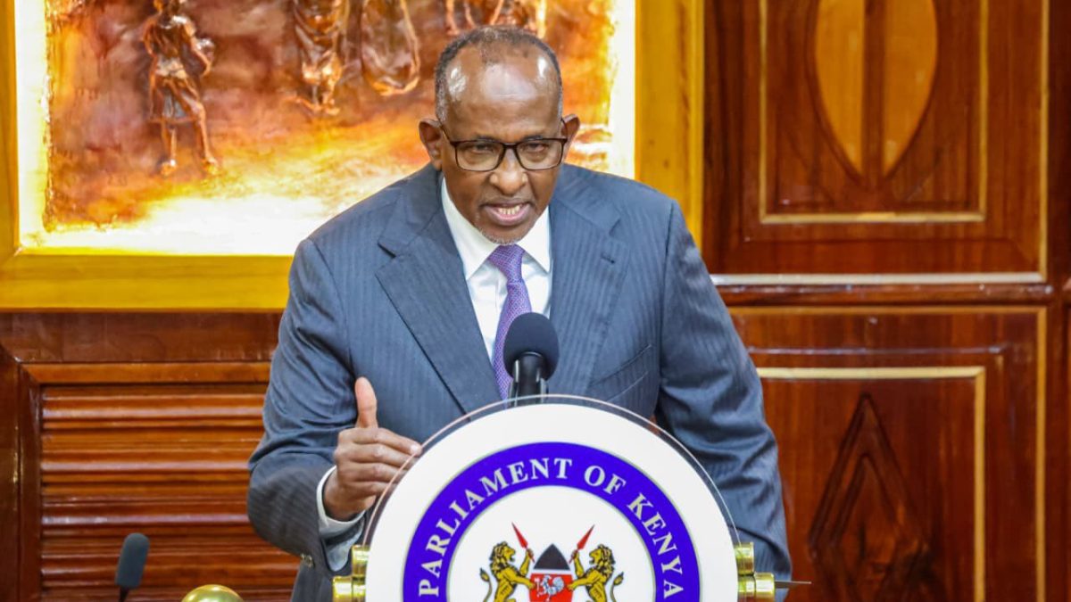 CS Aden Duale speaks in the Senate. PHOTO/https://www.facebook.com/adenduale