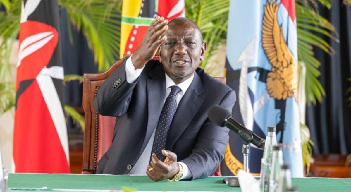 President William Ruto gestures during a meeting with Kitui leaders at State House. PHOTO./https://www.facebook.com/williamsamoei