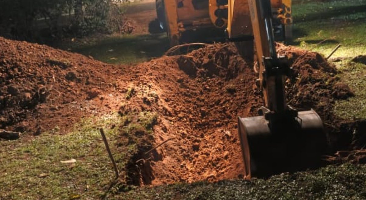 Raila Odinga's grave site. PHOTO/@Screengrab by K24 Digital