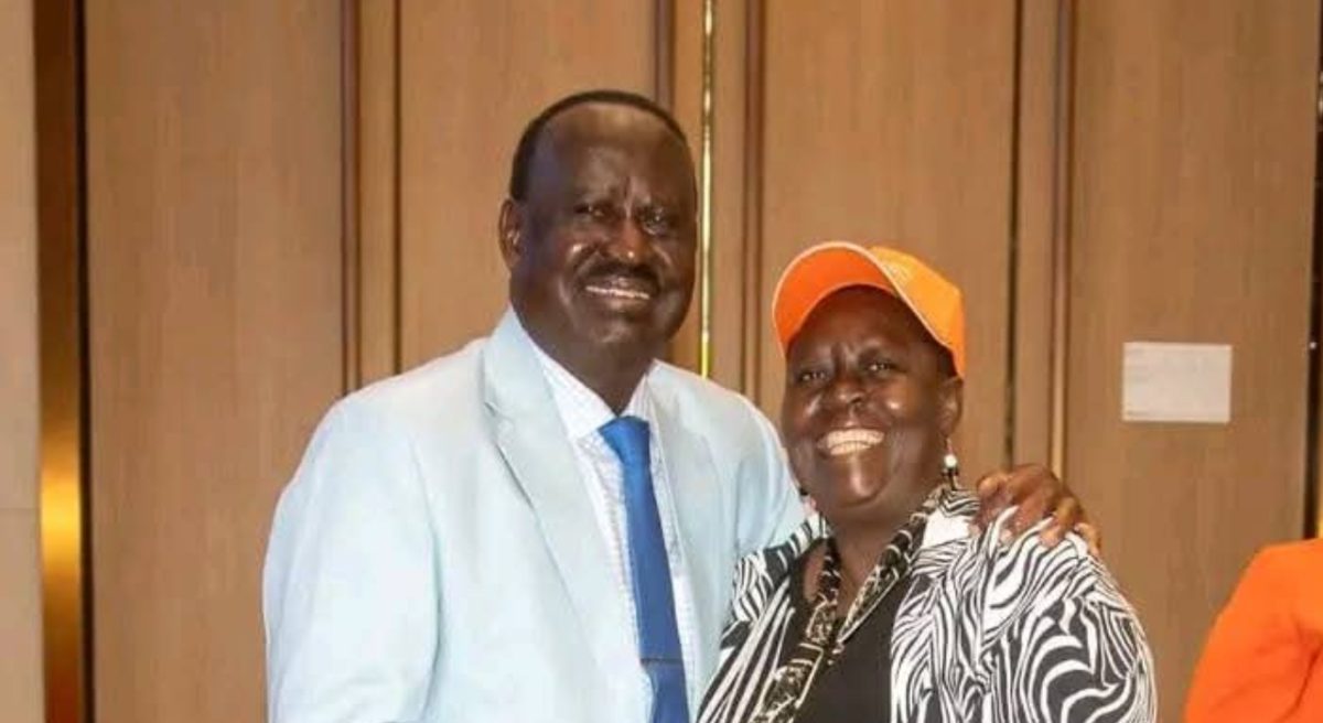 Ruth Odinga and her brother Raila Odinga. PHOTO/@BernardKavuli/X