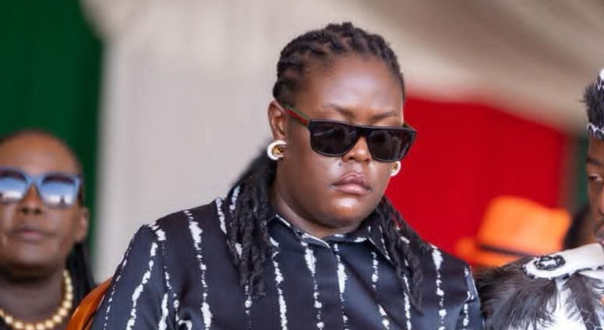 Winnie Odinga during Raila Odinga's burial. PHOTO/@Lawrenc_poetry/X