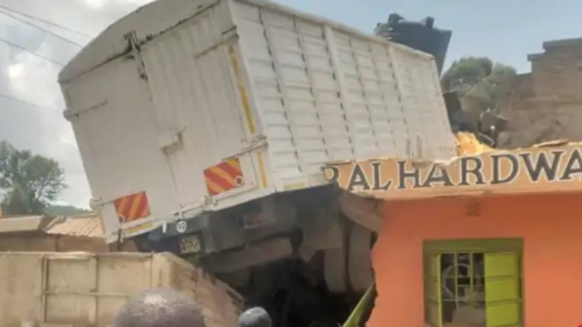 One feared dead after lorry ferrying alcohol rams into hardware shop in Kiambu