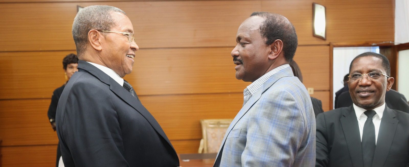 Kalonzo welcomes Tanzanian leaders at JKIA ahead of Raila’s funeral
