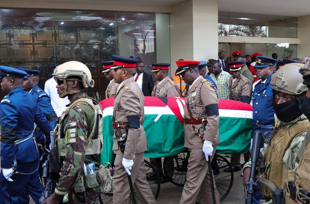 Raila’s body arrives at Nyayo National Stadium