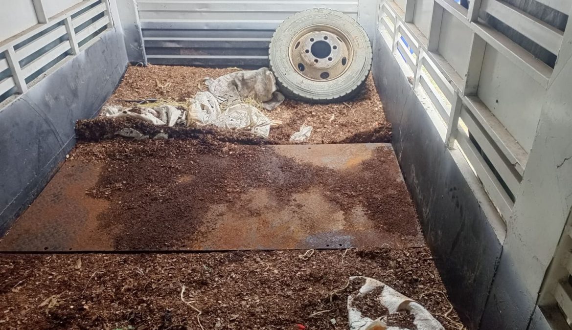 Inside a lorry where DCI recovered 15 bales of cannabis sativa. PHOTO/@NPSOfficial_KE/X