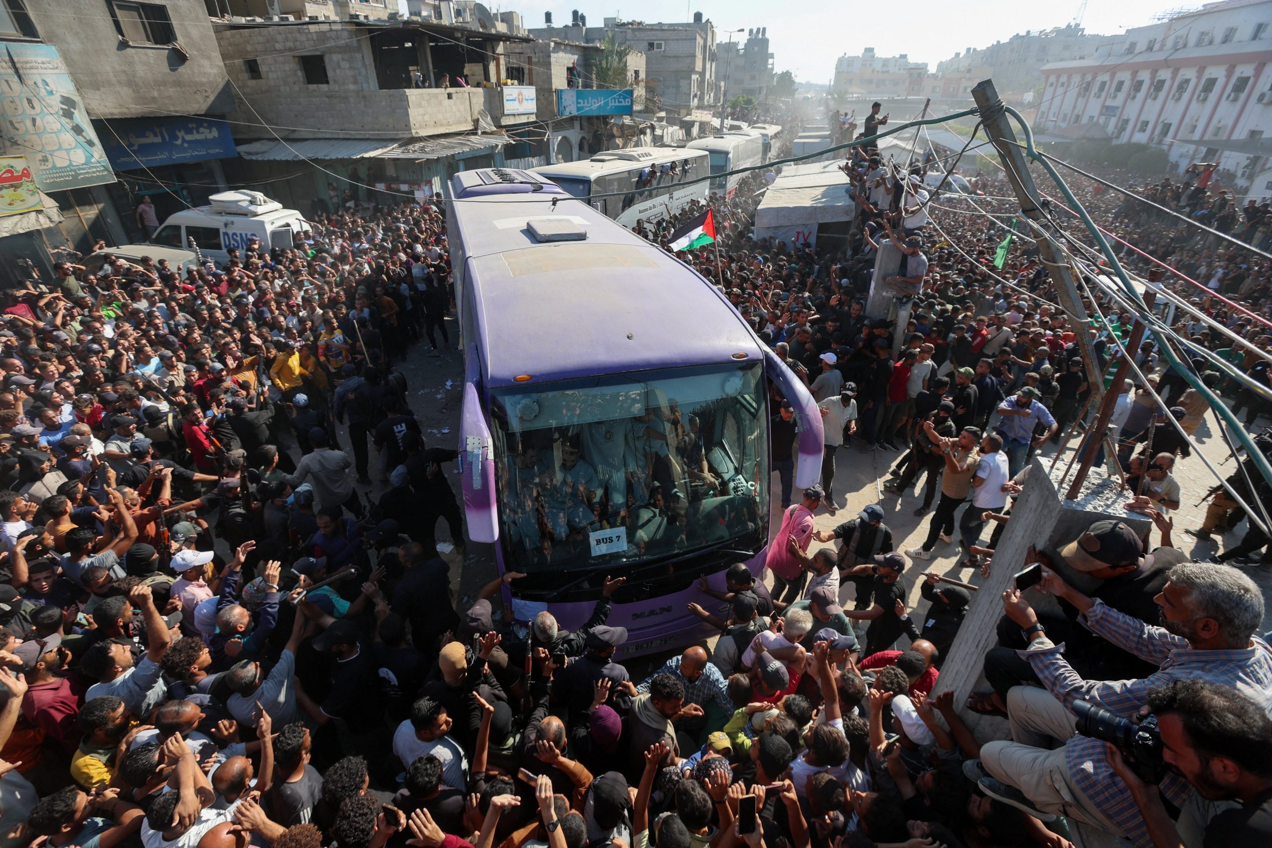 Celebration rocks Palestine after release of living hostages