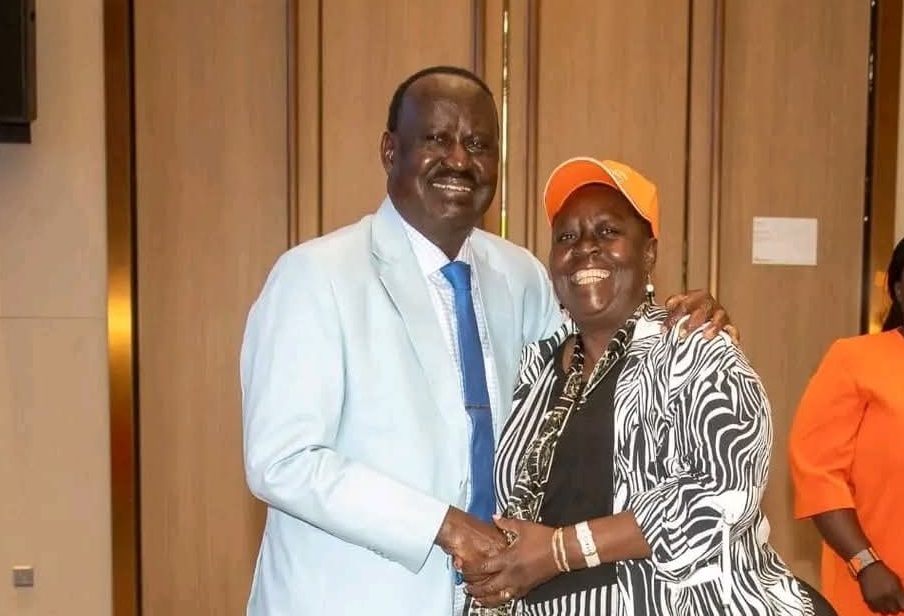 Raila Odinga and his sister Ruth Odinga posing for a picture. PHOTO/@ni_waingo/X