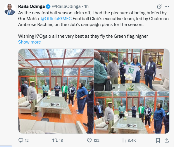 A screengrab of Raila Odinga's post on X on Friday October 3, 2025. 