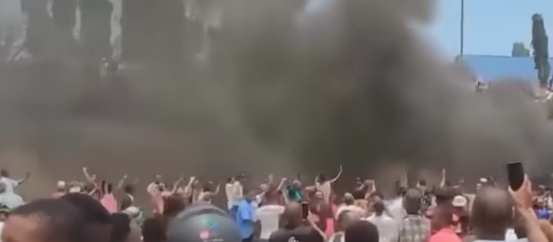 Tanzanians stage protests.PHOTO/K24 digital screengrab from a video posted by@ObedEligwedire/X