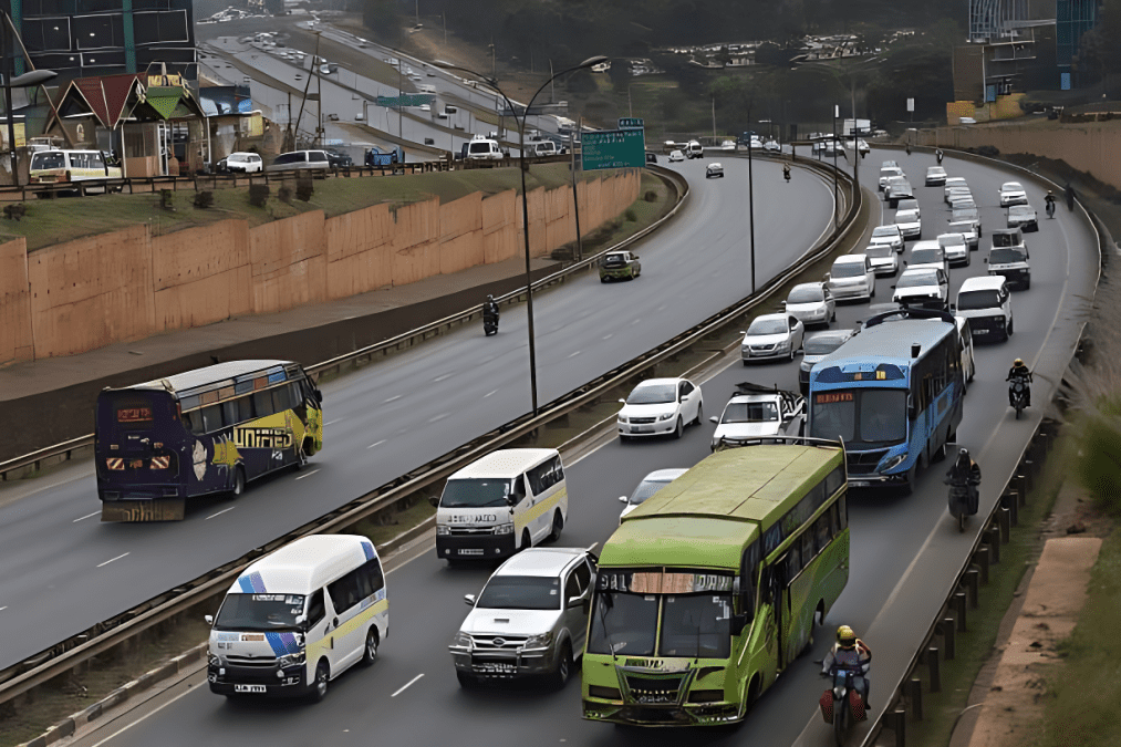 A section of the busy Thika Road. PHOTO/Screengrab by K24 Digital