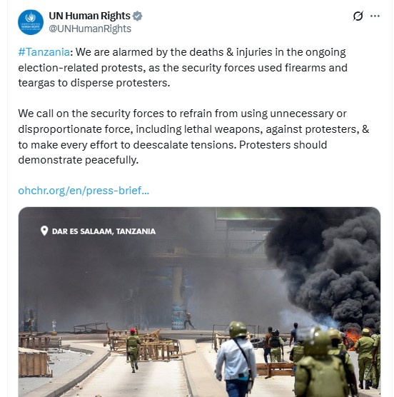 A section of the UN statement. PHOTO/Screengrab by K24 Digital.