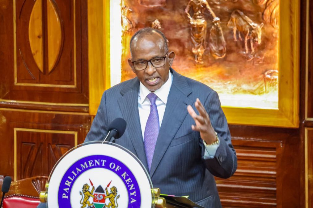 CS Aden Duale speaks in the Senate. PHOTO/https://www.facebook.com/adenduale