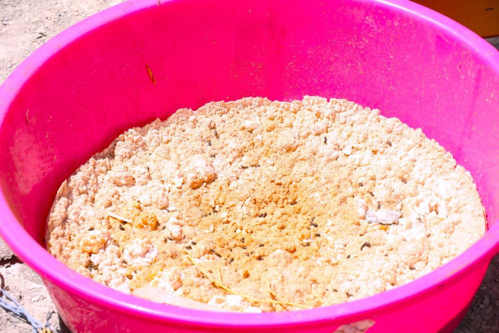 A chemical substance inside a pink basin as discovered by the DCI. PHOTO/@DCI_Kenya/X