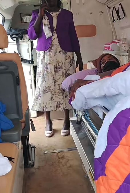Kaluma's dad in an ambulance. PHOTO/https://web.facebook.com/MinyonyoMaster