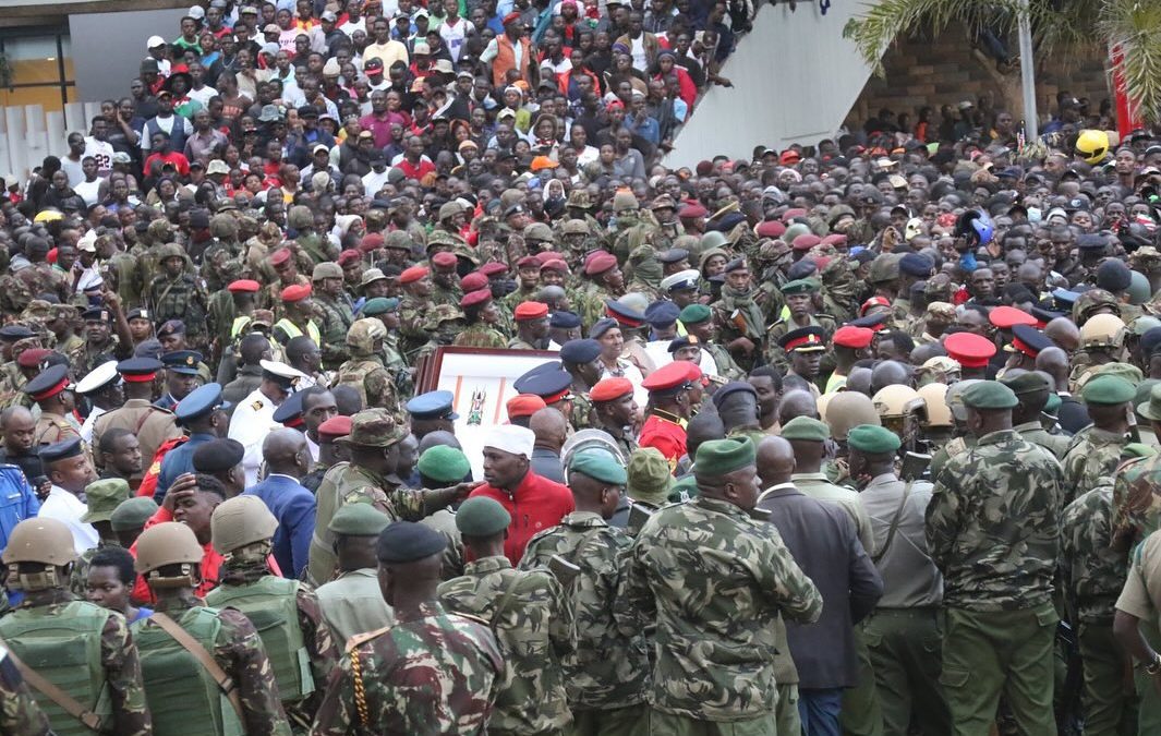 Kenyans at Kasarani during the viewing of Raila Odinga's body on Thursday, October 16, 2025. PHOTO/Kenna Claude