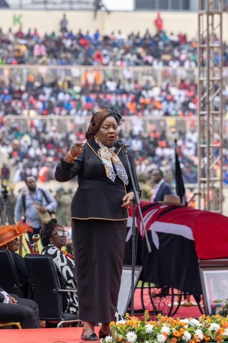 Raila Odinga's widow, Ida Odinga, during his state funeral on Friday, October 17, 2025. PHOTO/ https://web.facebook.com/williamsamoei