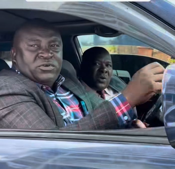 Kibra MP Orero seen in the passenger seat alongside his driver during the altercation with Larry Madowo. PHOTO/Screengrab by K24 Digital from an Instagram video shared by @larrymadowo.