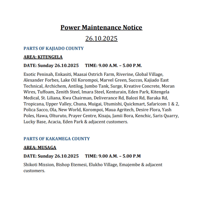 The Kenya Power statement. PHOTO/@KenyaPower_Care/X