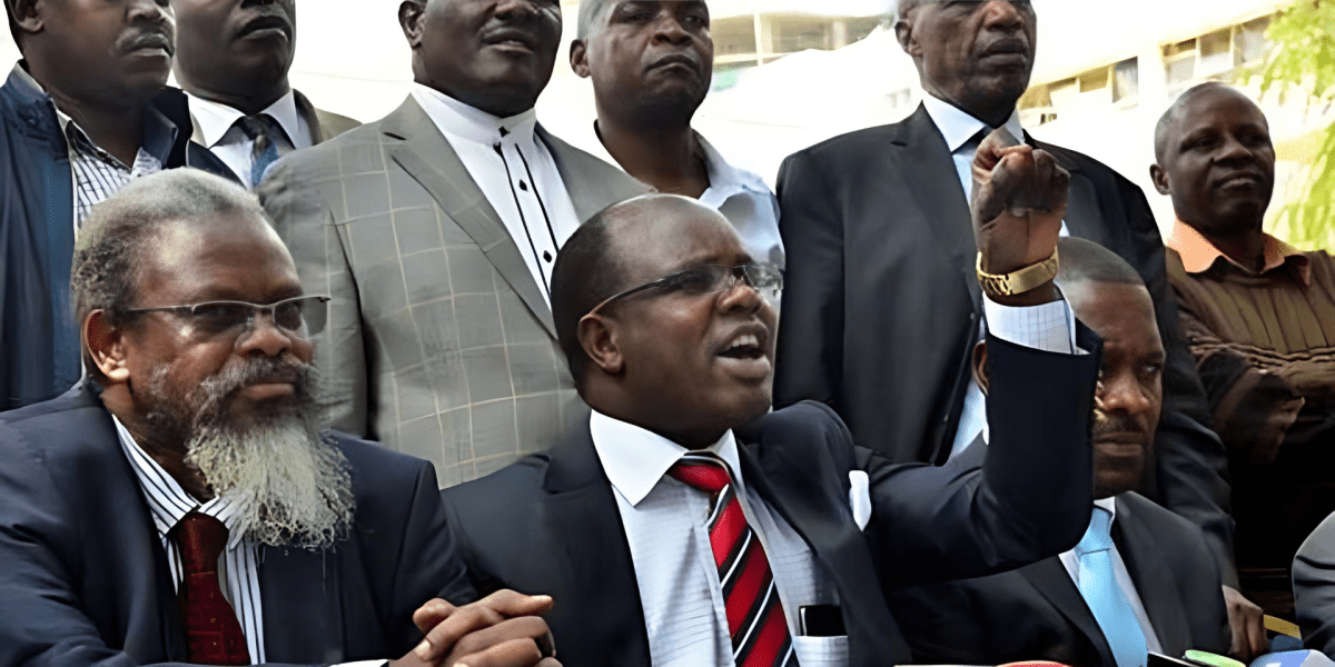 UASU SG Constantine Wesonga speaks during a past media presser. PHOTO/Screengrab by K24 Digital