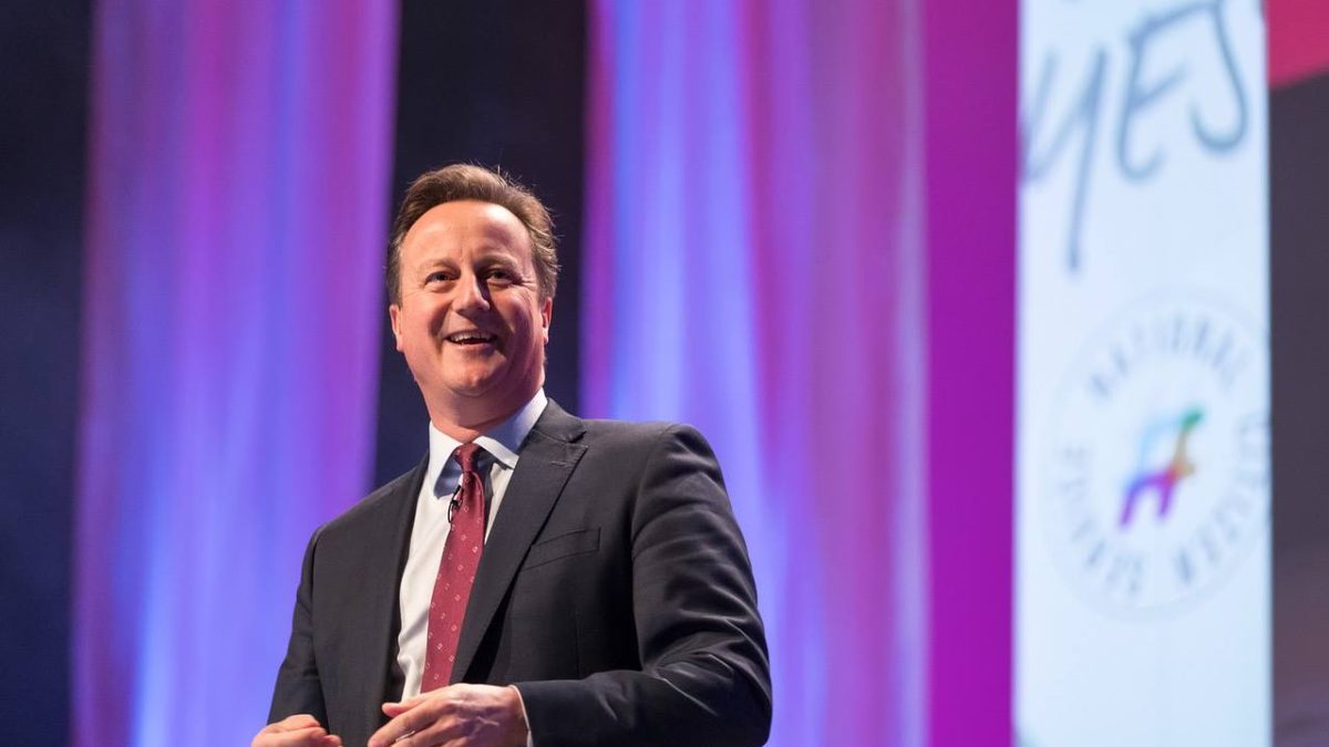 Lord Cameron gestures during a past speech. PHOTO/ https://www.facebook.com/DavidCameronOfficial