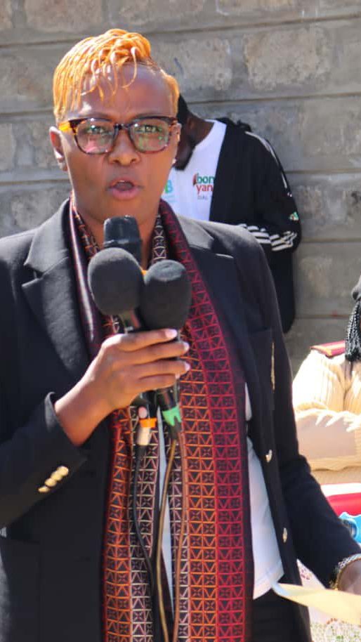 Nairobi South MCA Waithera Chege speaks during a past event. PHOTO/https://www.facebook.com/waithera.chege