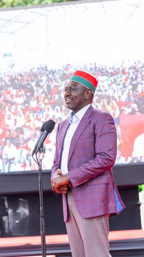 President William Ruto speaks during a church service at Church service at the African Divine Church, Gamalenga, Vihiga County on November 2, 2025. PHOTO/https://www.facebook.com/williamsamoei