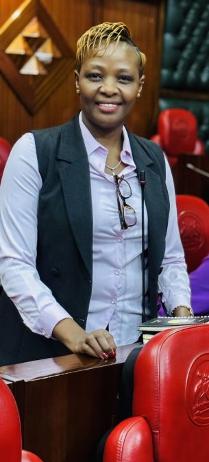 Nairobi South MCA Waithera Chege speaks during a past event. PHOTO/https://www.facebook.com/waithera.chege