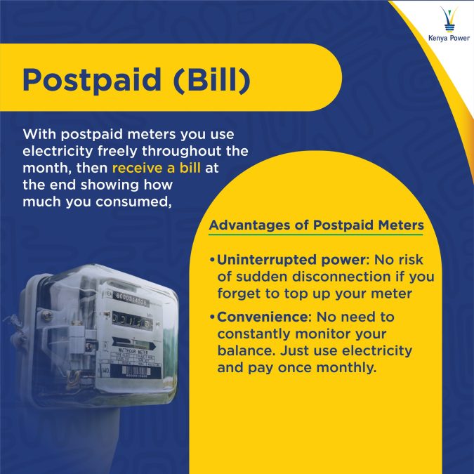 A well-designed graphic of postpaid billing as explained by Kenya Power. PHOTO/https://www.facebook.com/KenyaPowerLtd