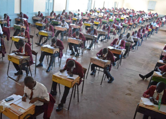 Students sitting for a KCSE exam paper during a past event. PHOTO/Screengrab by K24 Digital