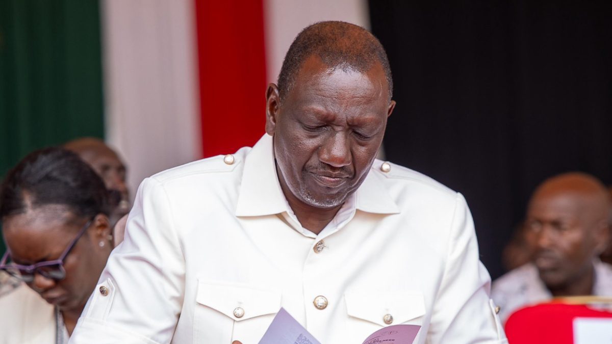President William Ruto at the 60 Years celebration for AIC Loglogo, Marsabit County. PHOTO/@FrontierOnlineK/X
