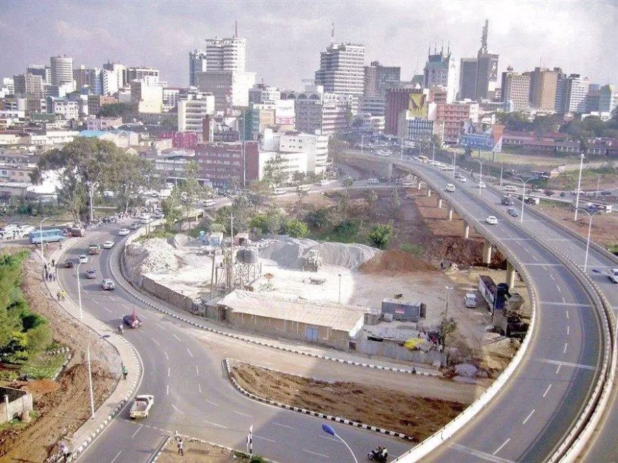 An aerial view of Globe roundabout in Nairobi. PHOTO/Screengrab by K24 Digital